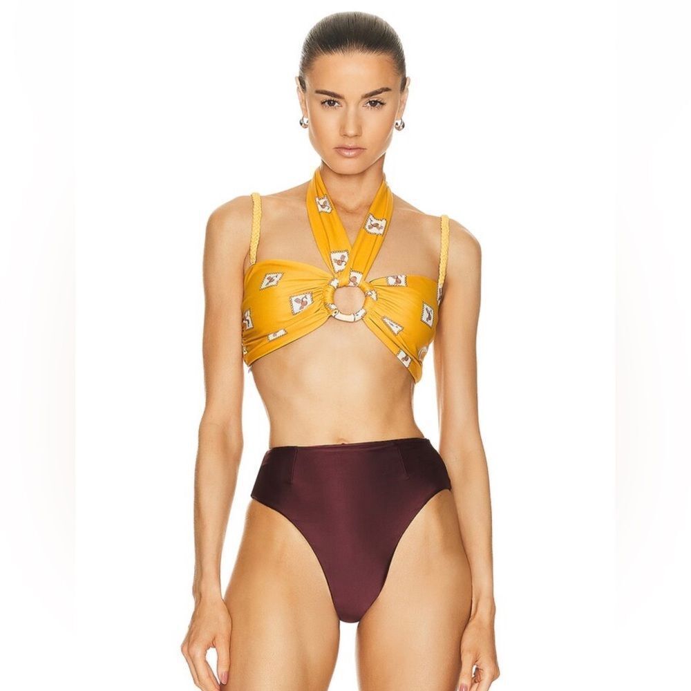 Johanna Ortiz Andean Yellow Hiram Bikini Top NWT $295